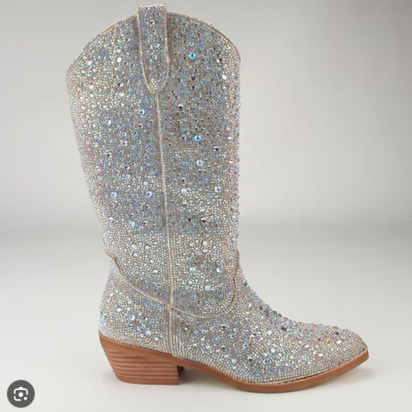 Madden Girl Shoes - Steve Madden Redford Rhinestone Western Boots Size 8